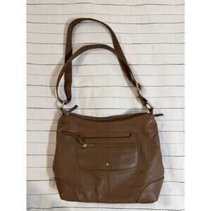 Great American Leather Works | Brown Shoulder Bag Purse Zip Pockets Adjustable